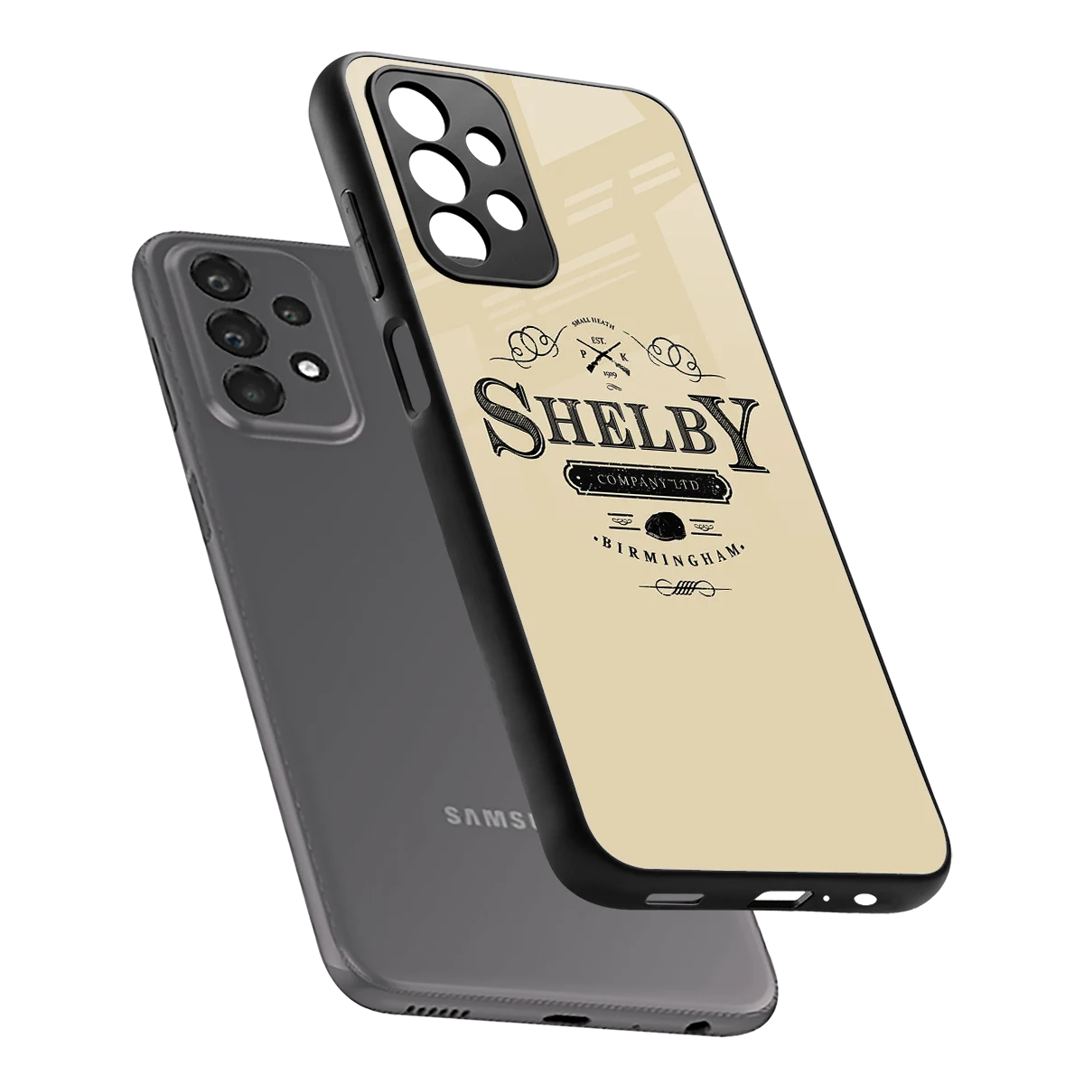 Shelby sleek samsung galaxy a23 cover with tempered glass back and TPU edges