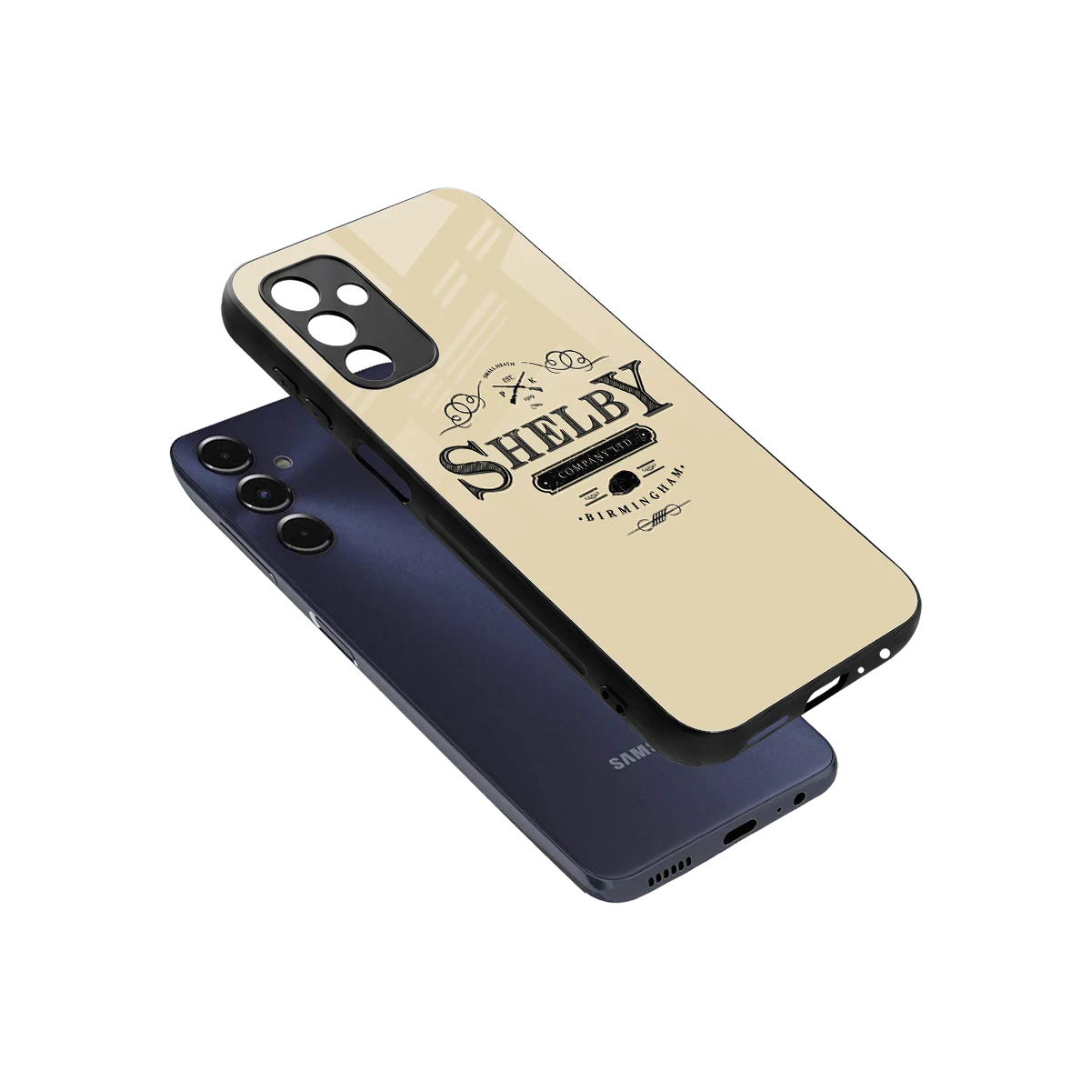 Shelby sleek samsung galaxy m14 5g cover with tempered glass back and TPU edges