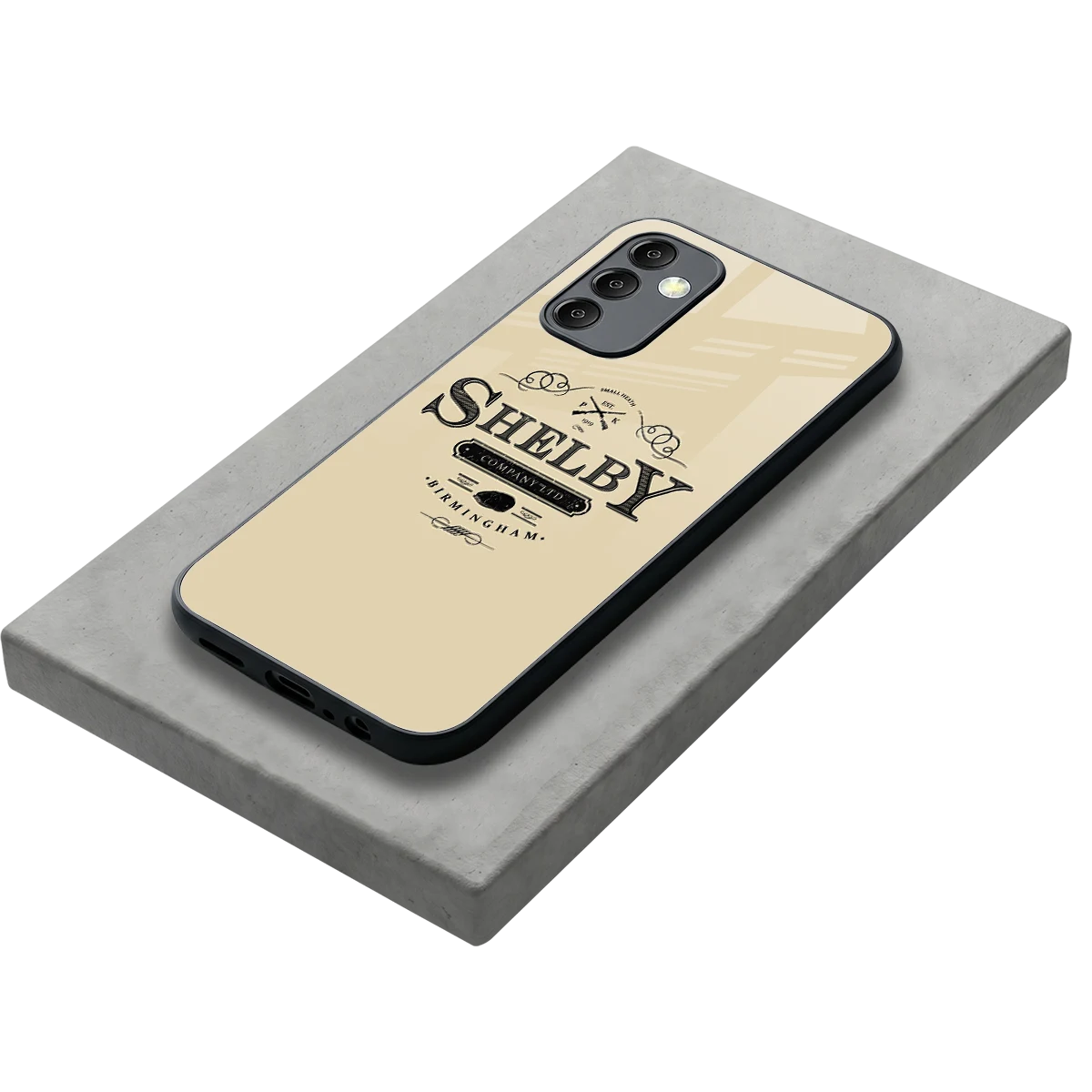 Shelby stylish phone case for samsung galaxy m14 5g | glossy glass and slim fit