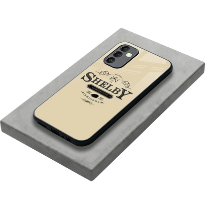Shelby stylish phone case for samsung galaxy m14 5g | glossy glass and slim fit