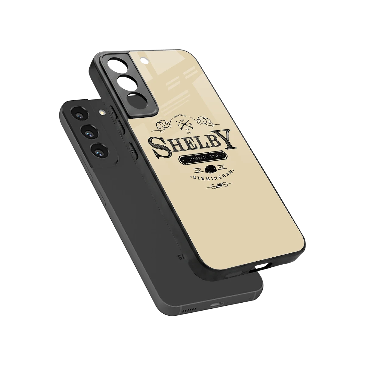 Shelby sleek samsung galaxy s22 cover with tempered glass back and TPU edges