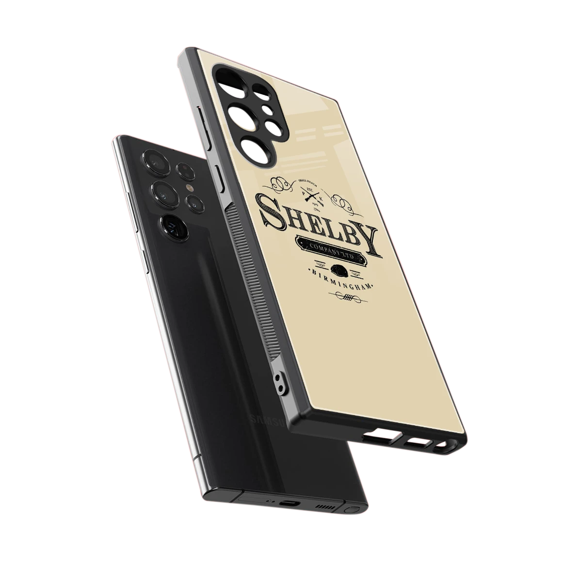 Shelby sleek samsung galaxy s23 ultra cover with tempered glass back and TPU edges