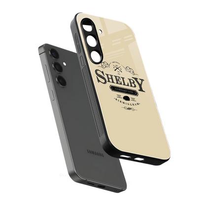 Shelby sleek samsung galaxy s24 cover with tempered glass back and TPU edges