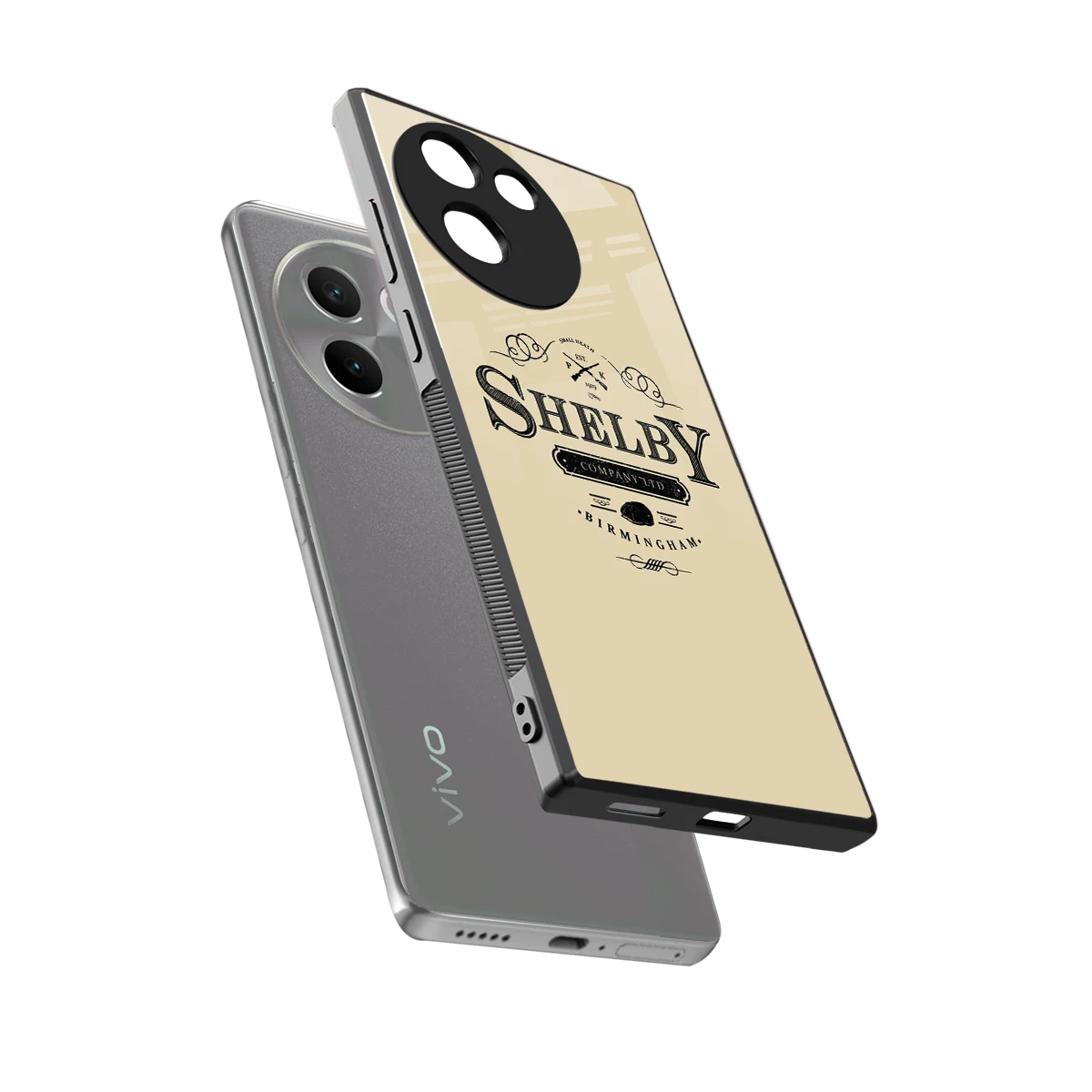 Shelby sleek vivo v30e cover with tempered glass back and TPU edges