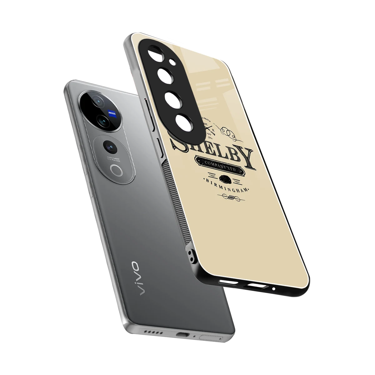 Shelby sleek vivo v40 pro cover with tempered glass back and TPU edges