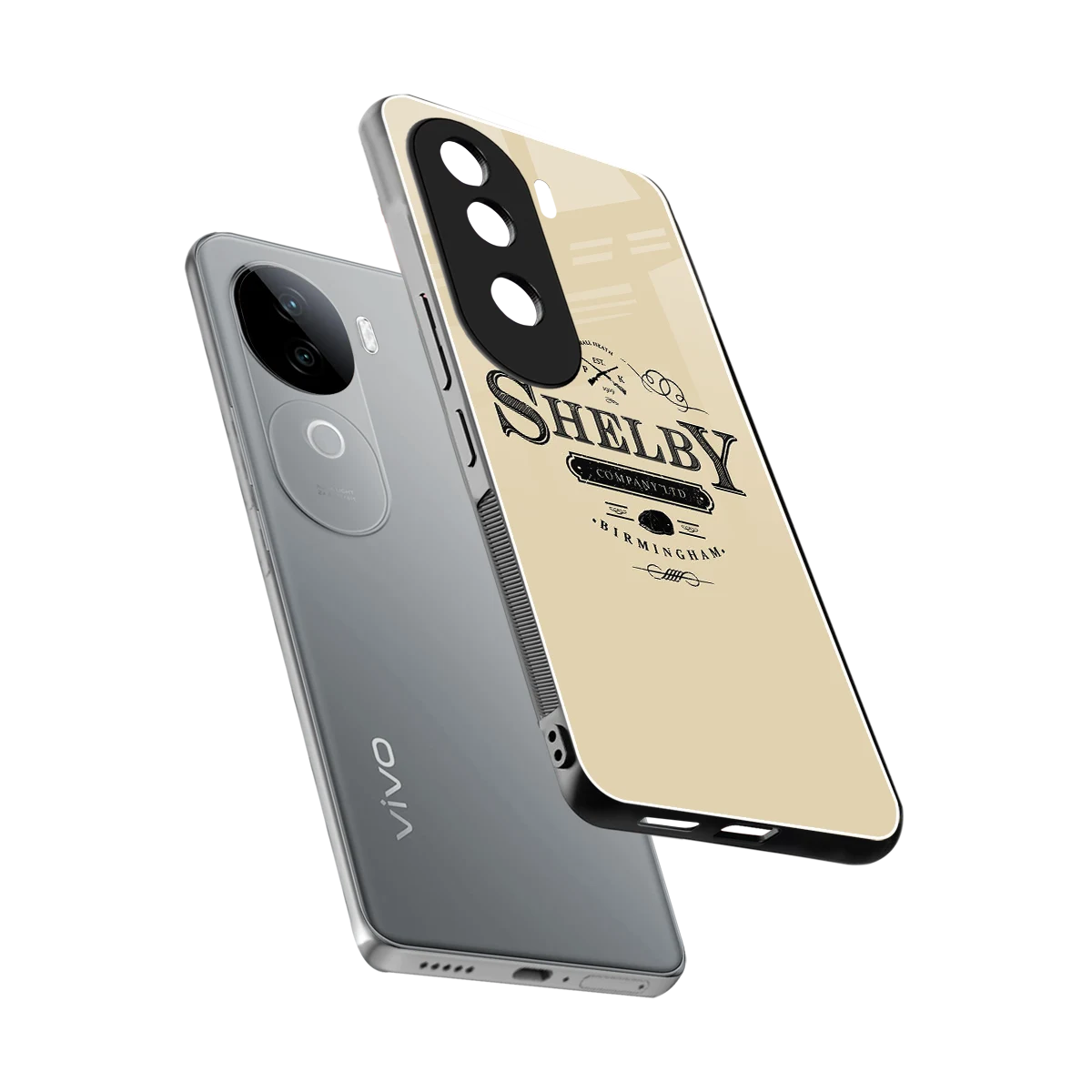 Shelby sleek vivo v40e cover with tempered glass back and TPU edges