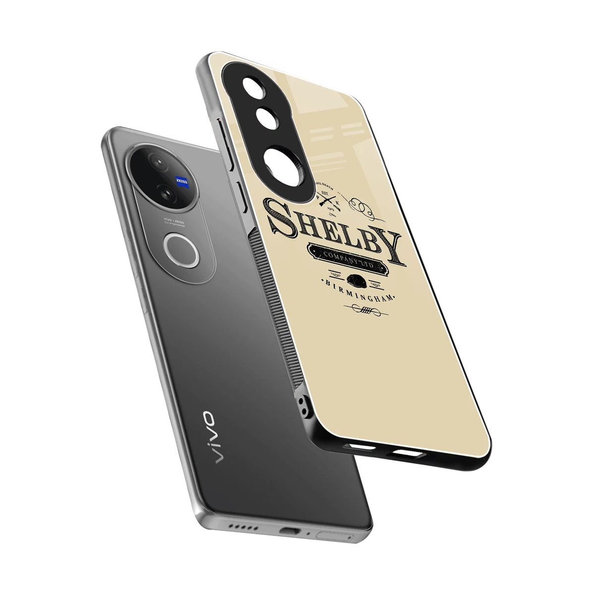 Shelby sleek vivo v50 cover with tempered glass back and TPU edges