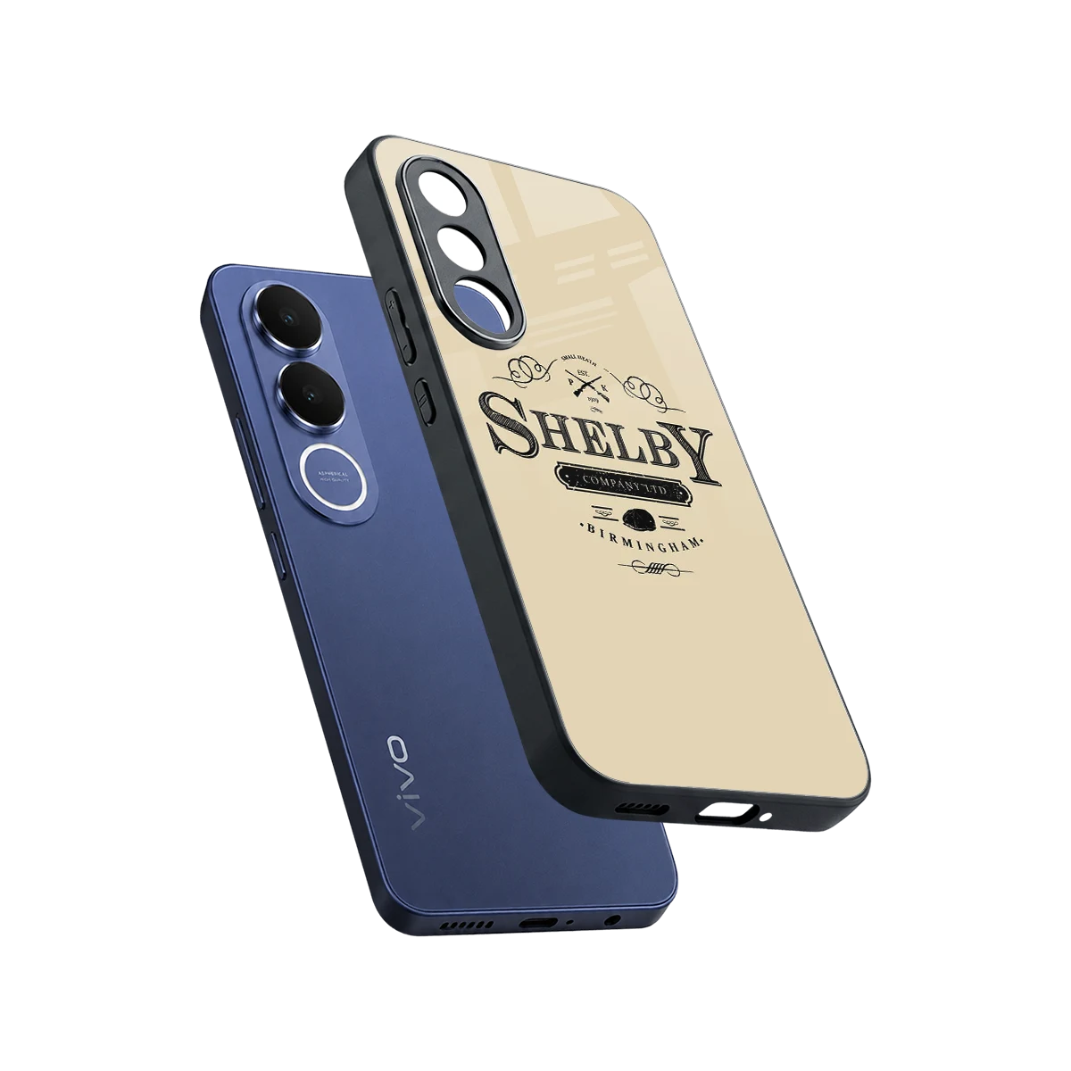 Shelby sleek vivo v70 fe cover with tempered glass back and TPU edges