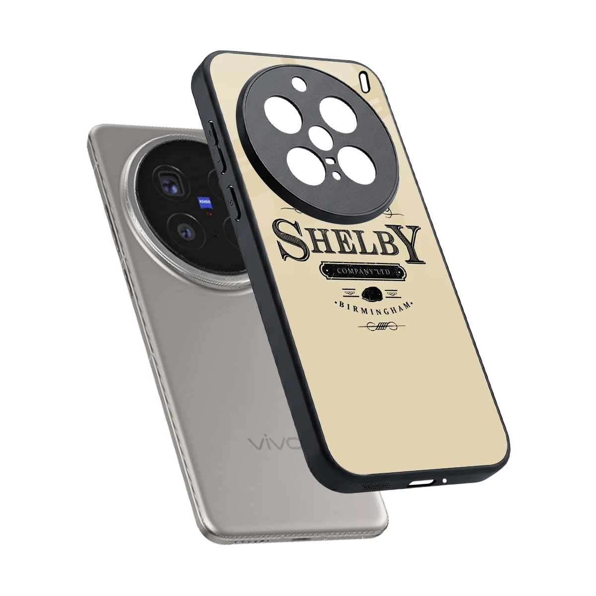 Shelby sleek vivo x200 pro cover with tempered glass back and TPU edges