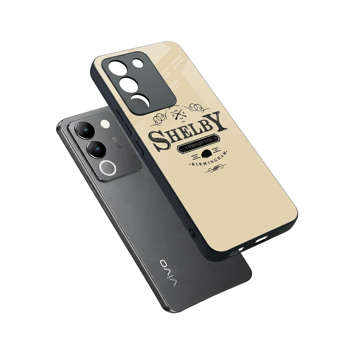 Shelby sleek vivo y200 5g cover with tempered glass back and TPU edges