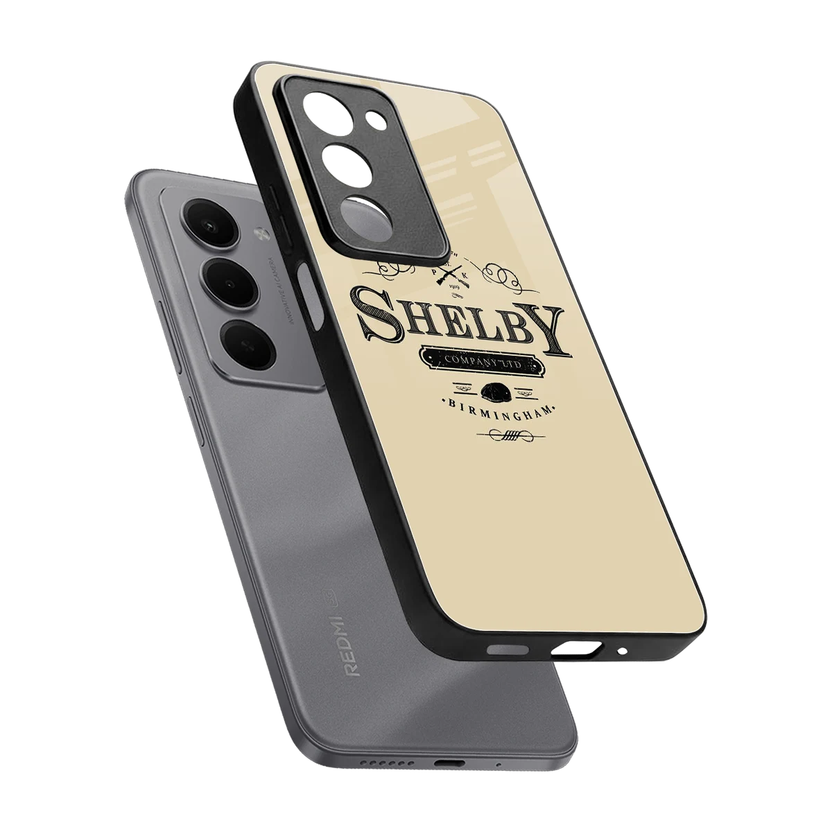 Shelby sleek redmi 15 5g cover with tempered glass back and TPU edges