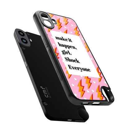 Shock Everyone sleek cmf nothing phone 1 cover with tempered glass back and TPU edges