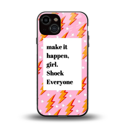 Shock Everyone back phone cover | glass case for iphone 14