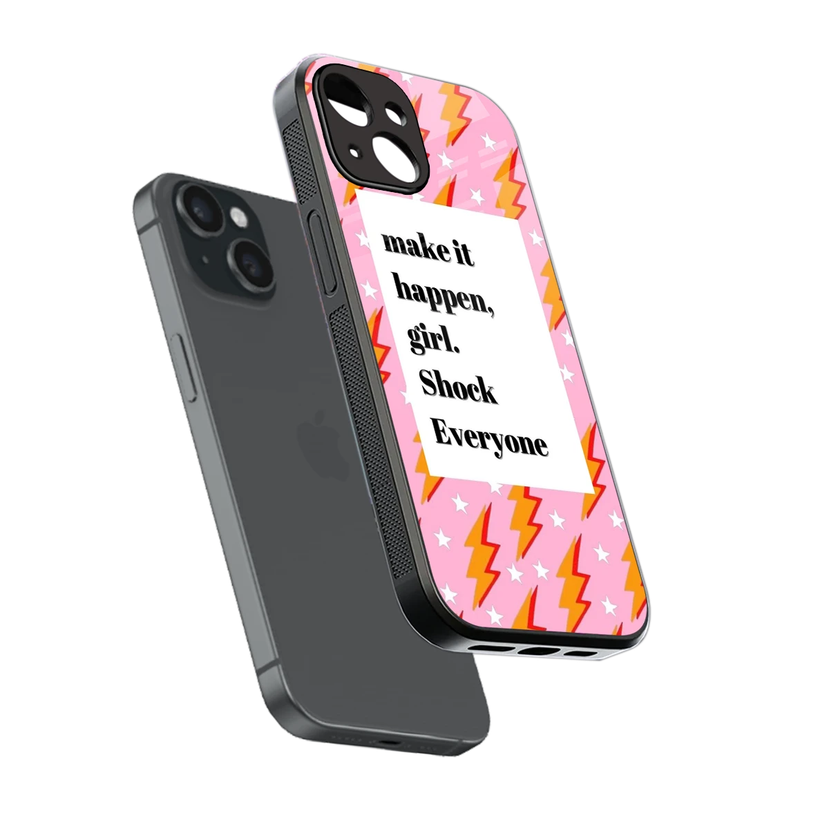 Shock Everyone sleek iphone 13 cover with tempered glass back and TPU edges