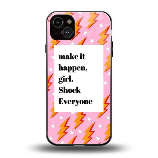 Shock Everyone back phone cover | glass case for iphone 14 plus