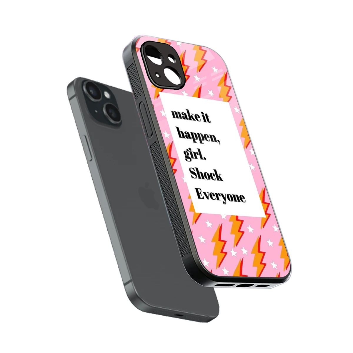 Shock Everyone sleek iphone 14 plus cover with tempered glass back and TPU edges