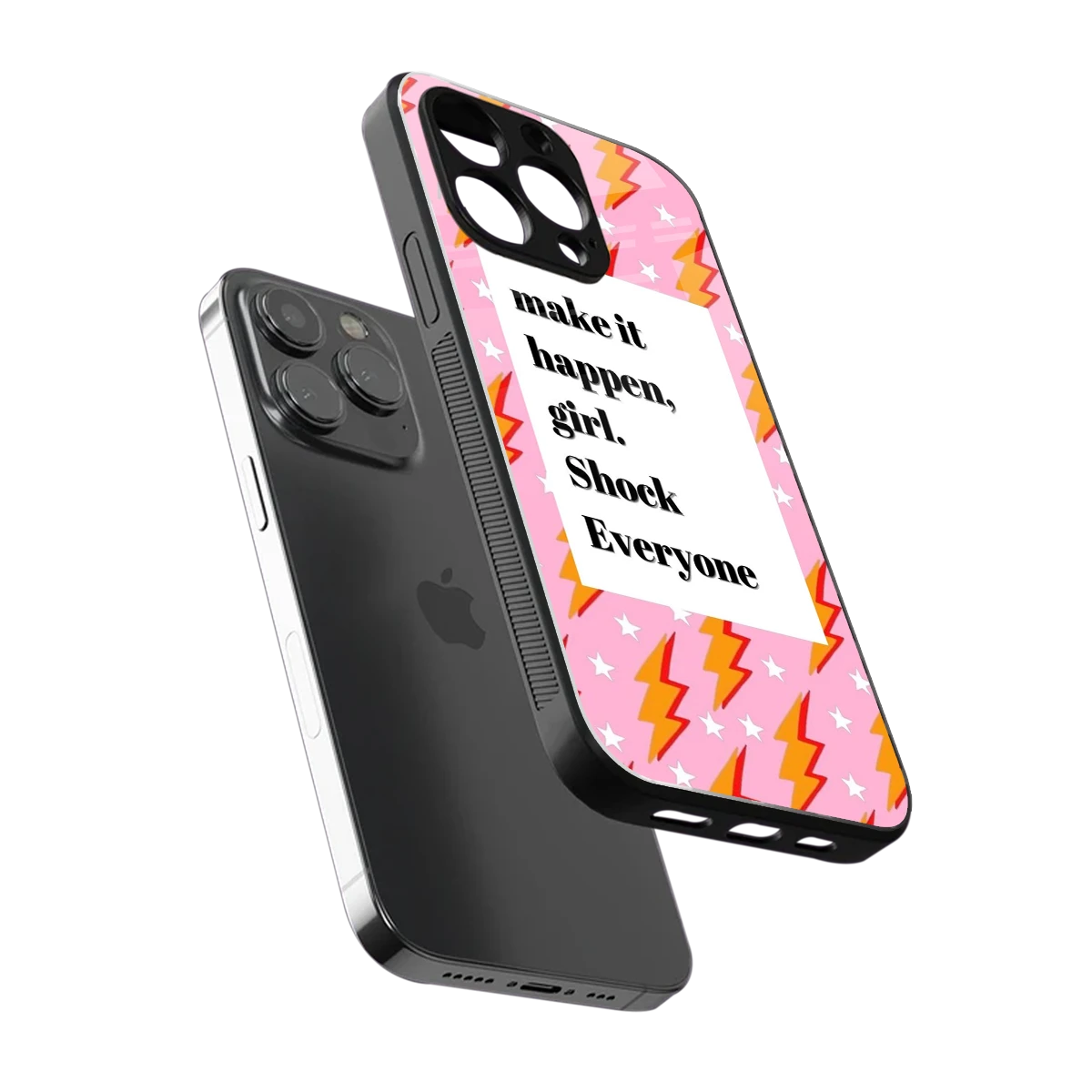 Shock Everyone sleek iphone 15 pro max cover with tempered glass back and TPU edges