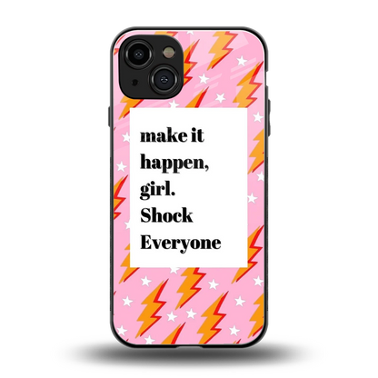 Shock Everyone back phone cover | glass case for iphone 15