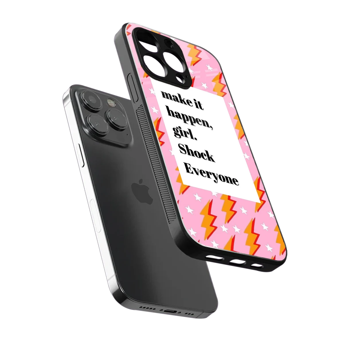 Shock Everyone sleek iphone 16 pro max cover with tempered glass back and TPU edges