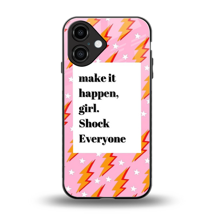 Shock Everyone back phone cover | glass case for iphone 16