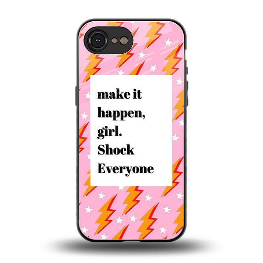 Shock Everyone back phone cover | glass case for iphone 16e