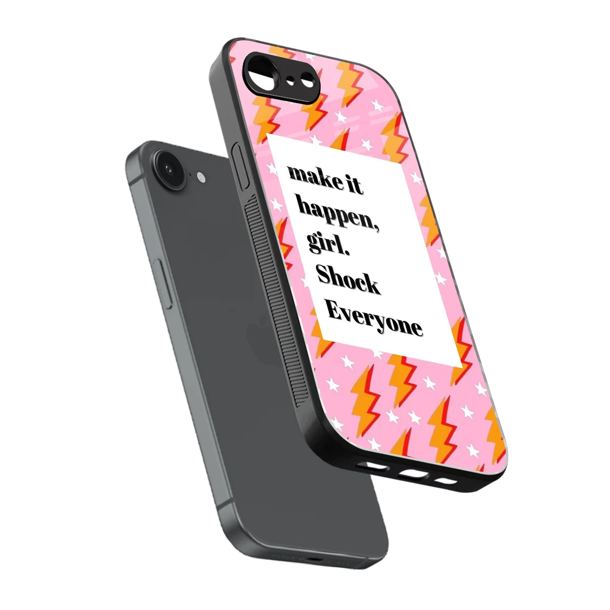Shock Everyone sleek iphone 16e cover with tempered glass back and TPU edges