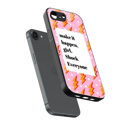Shock Everyone sleek iphone 16e cover with tempered glass back and TPU edges