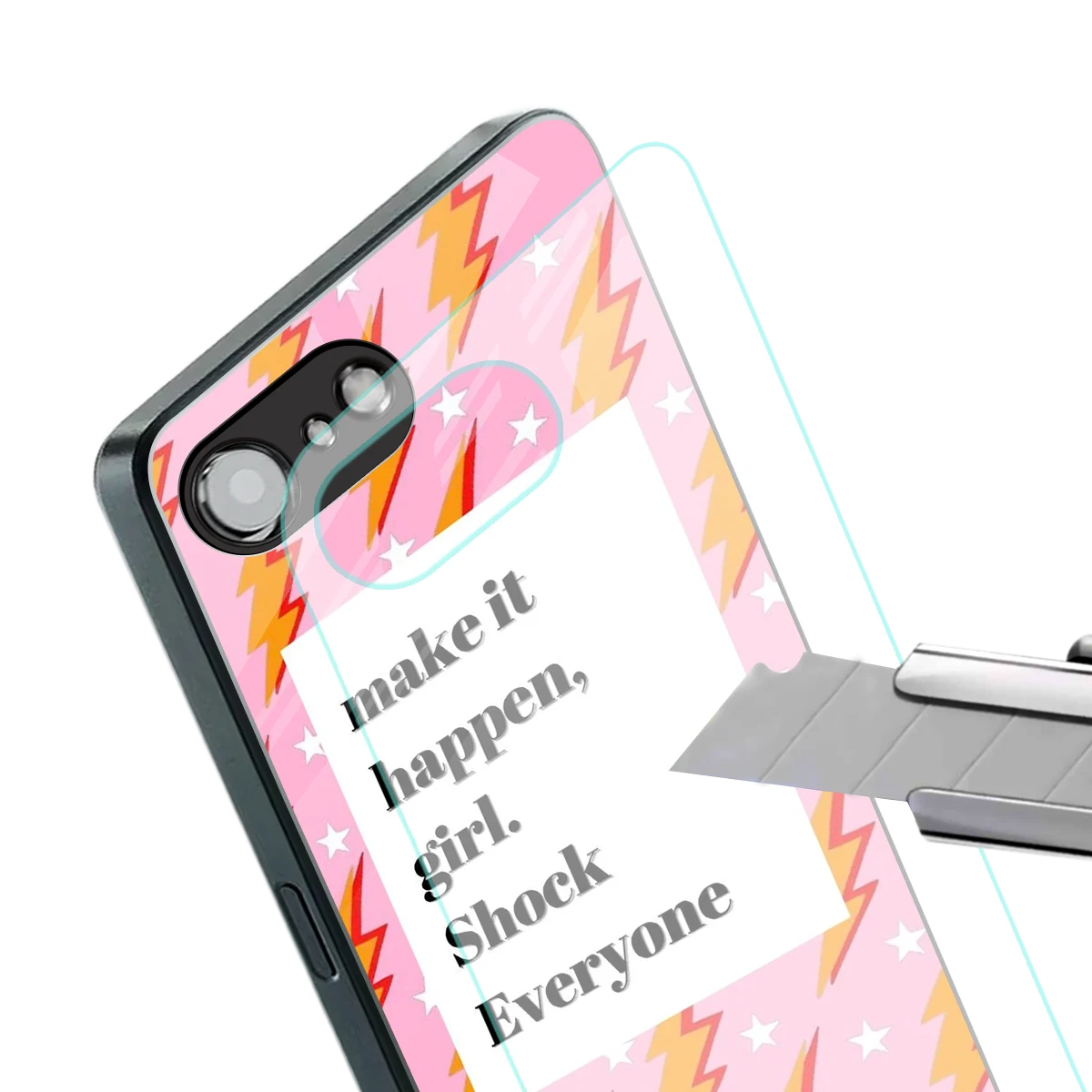 Shock Everyone stylish phone case for iphone 16e | glossy glass and slim fit
