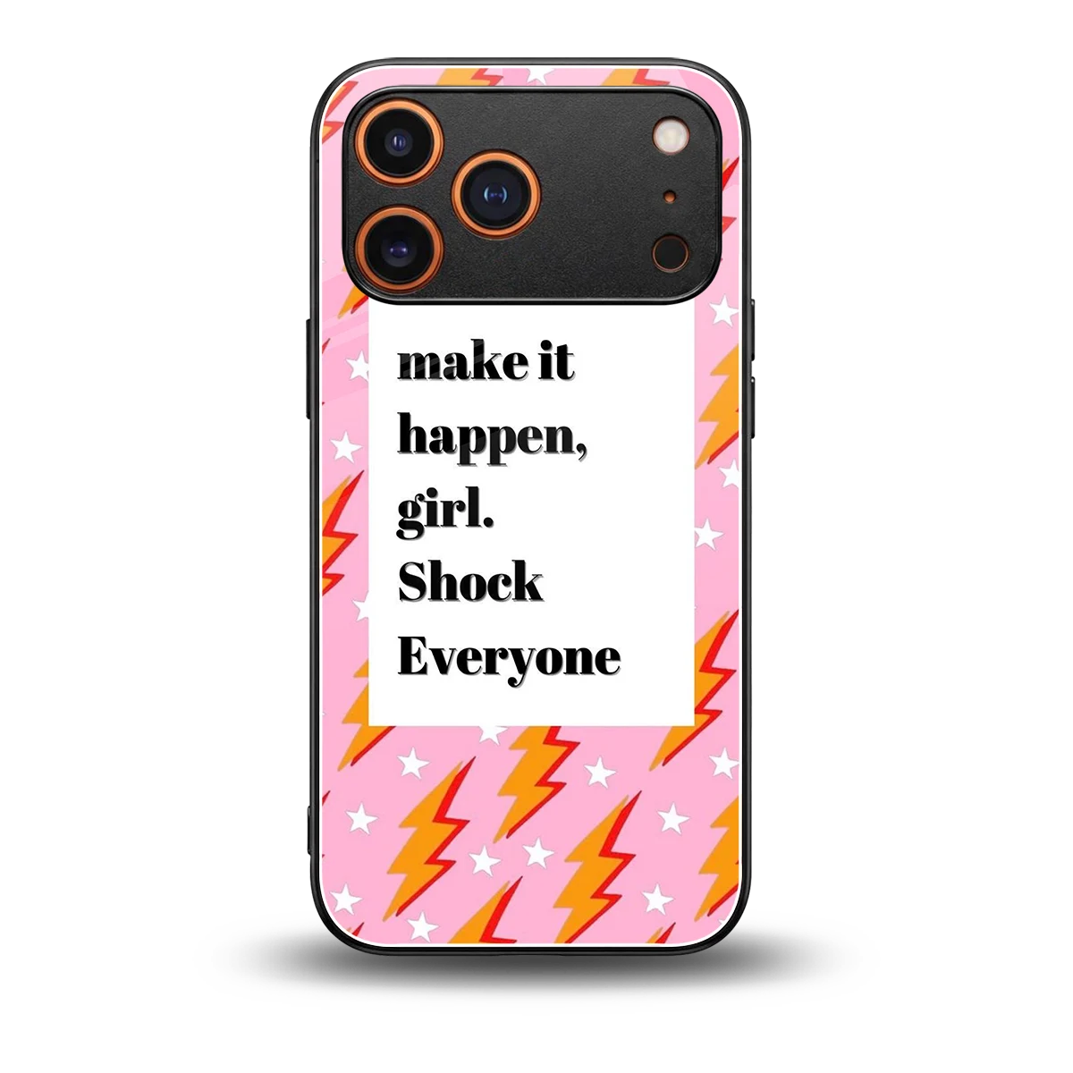 Shock Everyone back phone cover | glass case for iphone 17 pro