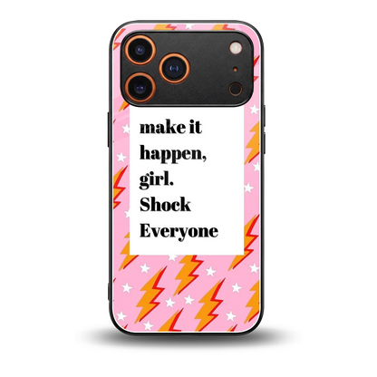 Shock Everyone back phone cover | glass case for iphone 17 pro