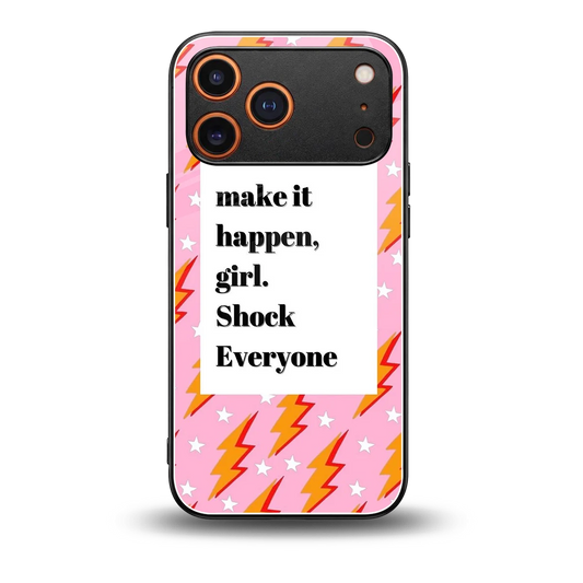 Shock Everyone back phone cover | glass case for iphone 17 pro max