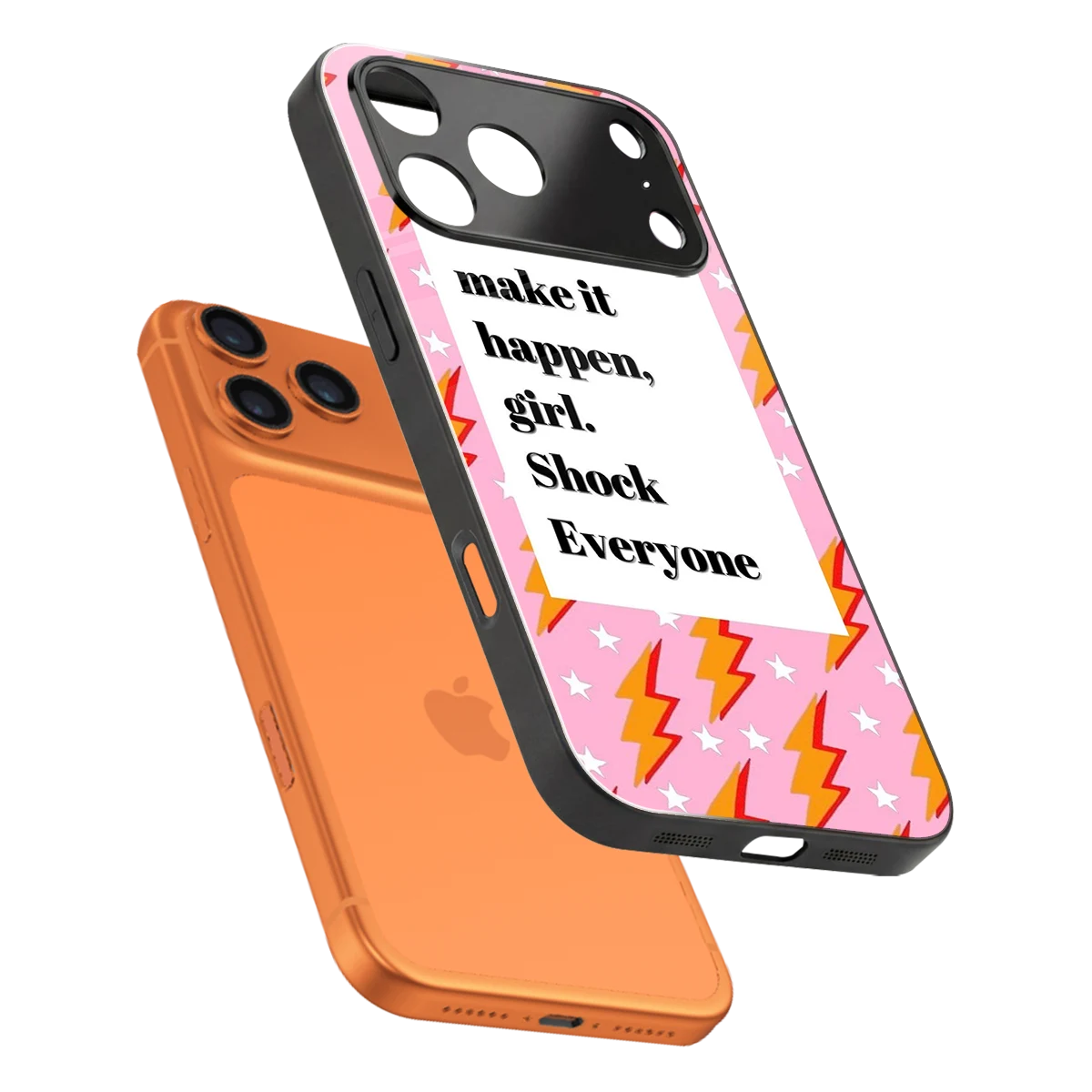 Shock Everyone sleek iphone 17 pro cover with tempered glass back and TPU edges