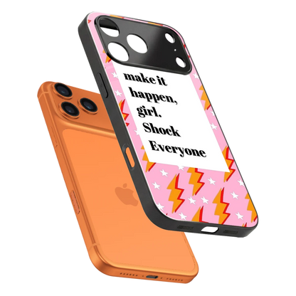 Shock Everyone sleek iphone 17 pro cover with tempered glass back and TPU edges