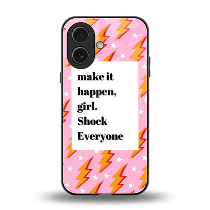 Shock Everyone back phone cover | glass case for iphone 17
