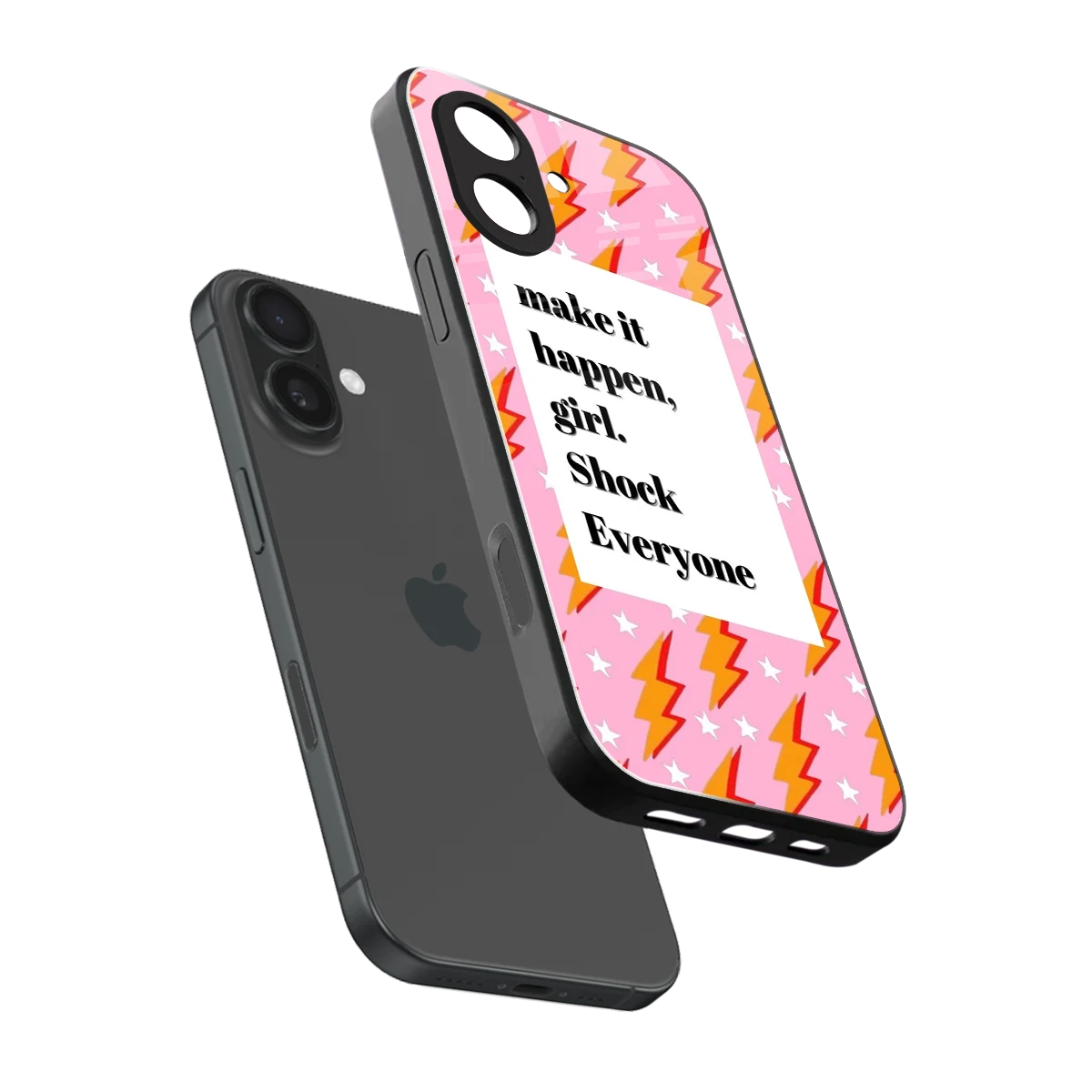 Shock Everyone sleek iphone 17 cover with tempered glass back and TPU edges
