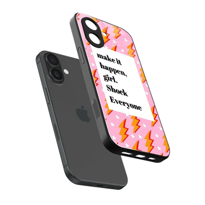 Shock Everyone sleek iphone 17 cover with tempered glass back and TPU edges