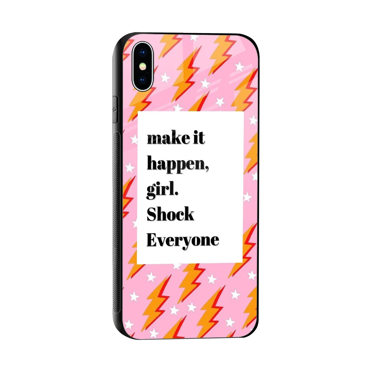 Shock Everyone sleek iphone xs max cover with tempered glass back and TPU edges