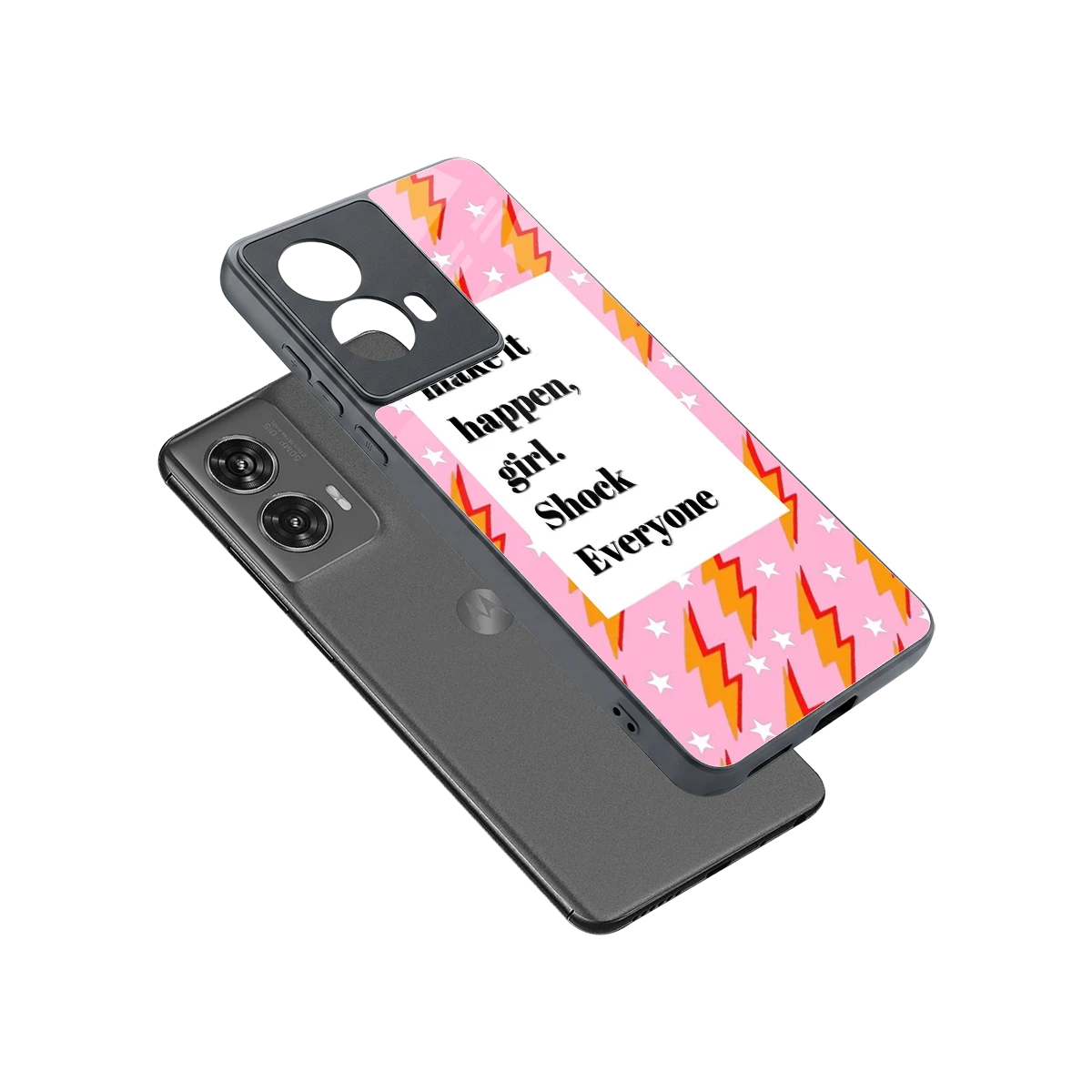 Shock Everyone sleek motorola edge 50 fusion cover with tempered glass back and TPU edges