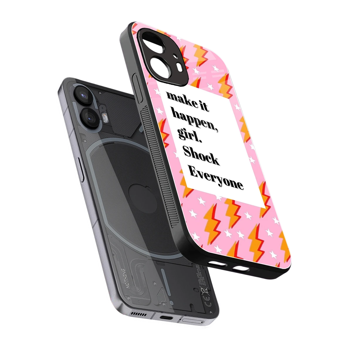 Shock Everyone sleek nothing phone 2 cover with tempered glass back and TPU edges