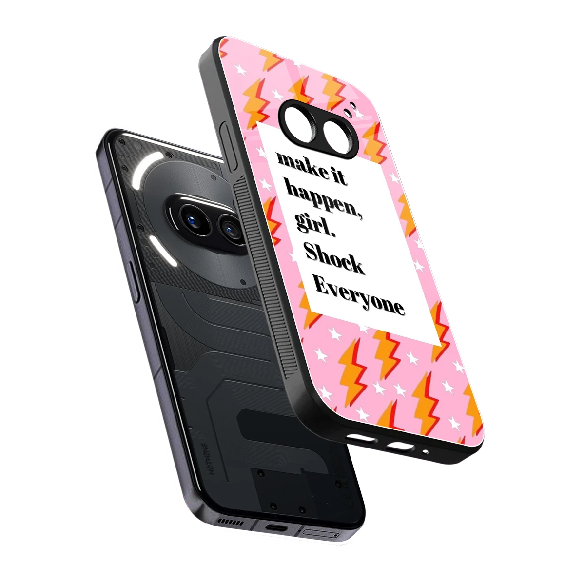 Shock Everyone sleek nothing phone 2a cover with tempered glass back and TPU edges