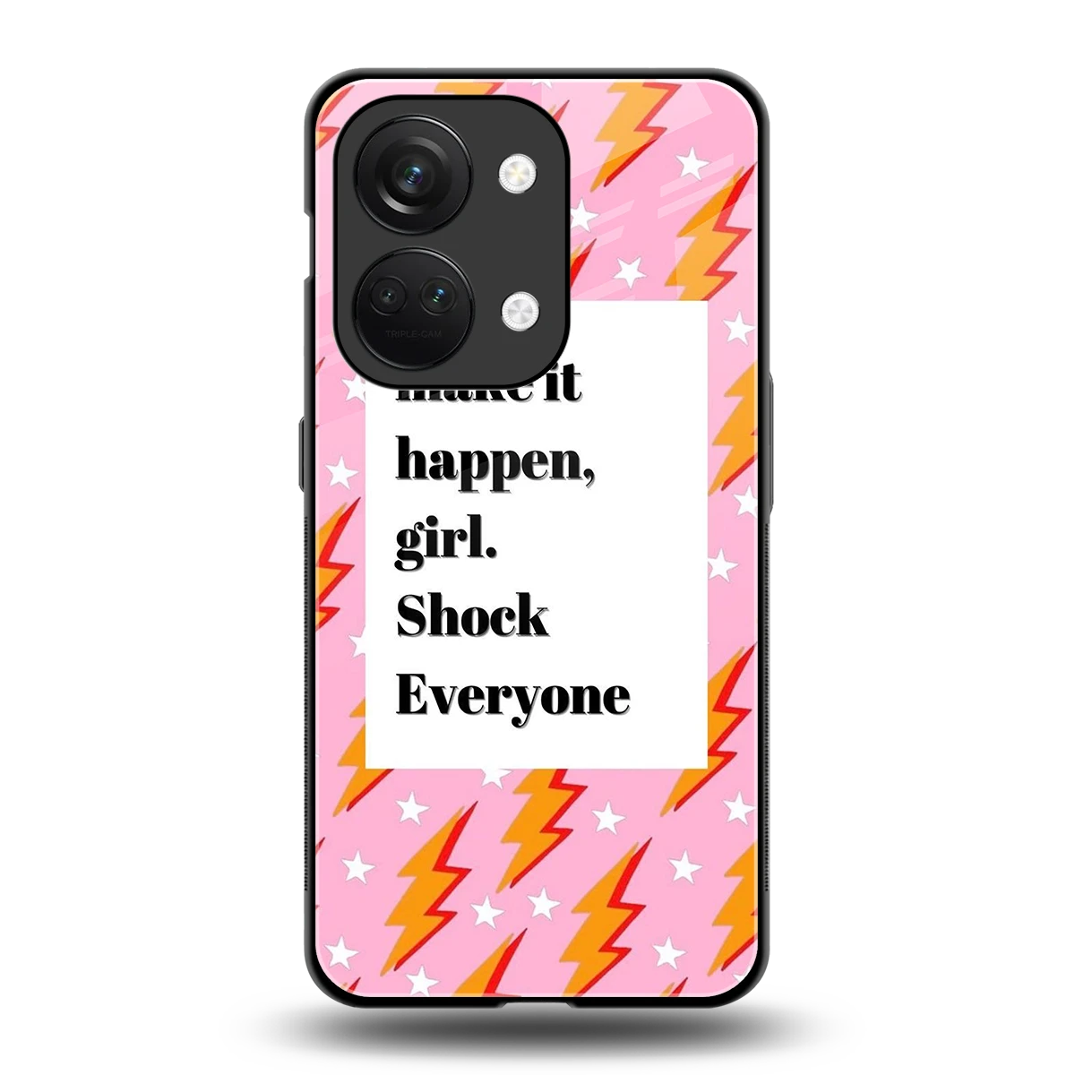 Shock Everyone back phone cover | glass case for oneplus nord 3