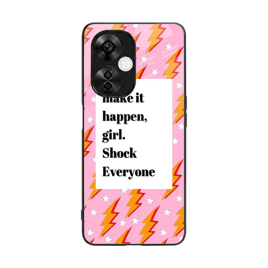 Shock Everyone back phone cover | glass case for oneplus nord ce 3 lite