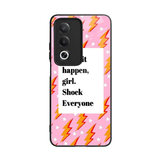 Shock Everyone back phone cover | glass case for oppo a3 pro