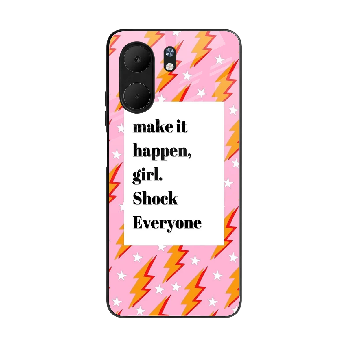 Shock Everyone back phone cover | glass case for oppo a5x 5g