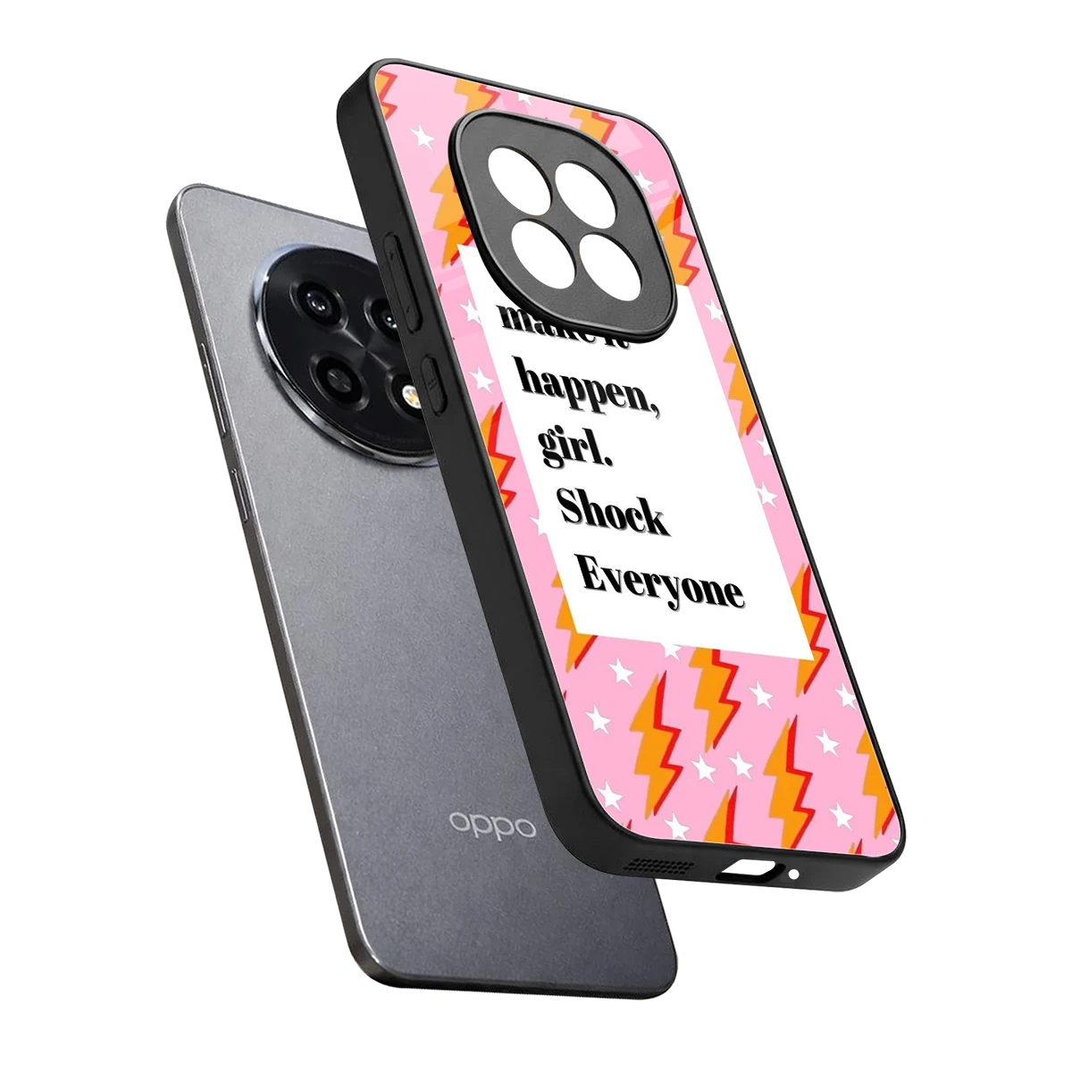 Shock Everyone sleek oppo f29 pro 5g cover with tempered glass back and TPU edges