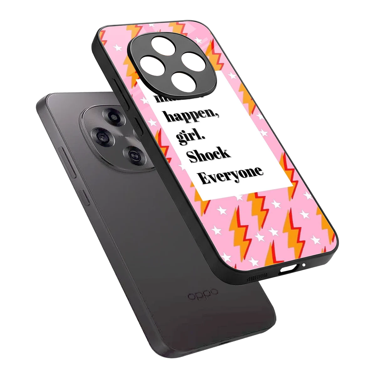 Shock Everyone sleek oppo f31 pro 5g cover with tempered glass back and TPU edges