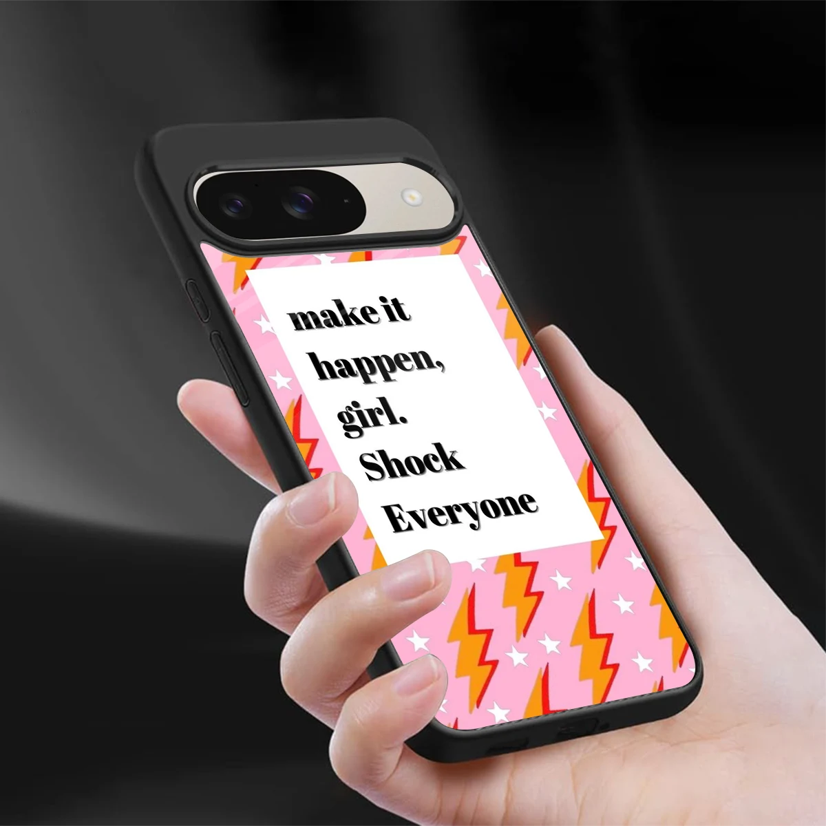 Shock Everyone sleek google pixel 9 cover with tempered glass back and TPU edges