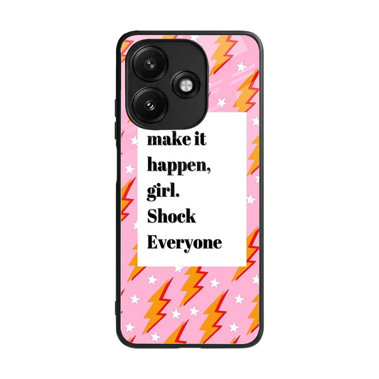 Shock Everyone back phone cover | glass case for redmi 12 5g