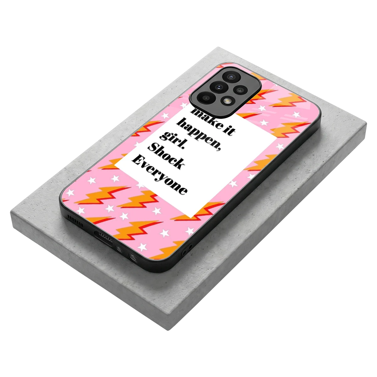 Shock Everyone stylish phone case for samsung galaxy a23 | glossy glass and slim fit