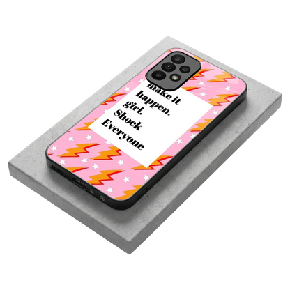 Shock Everyone stylish phone case for samsung galaxy a23 | glossy glass and slim fit